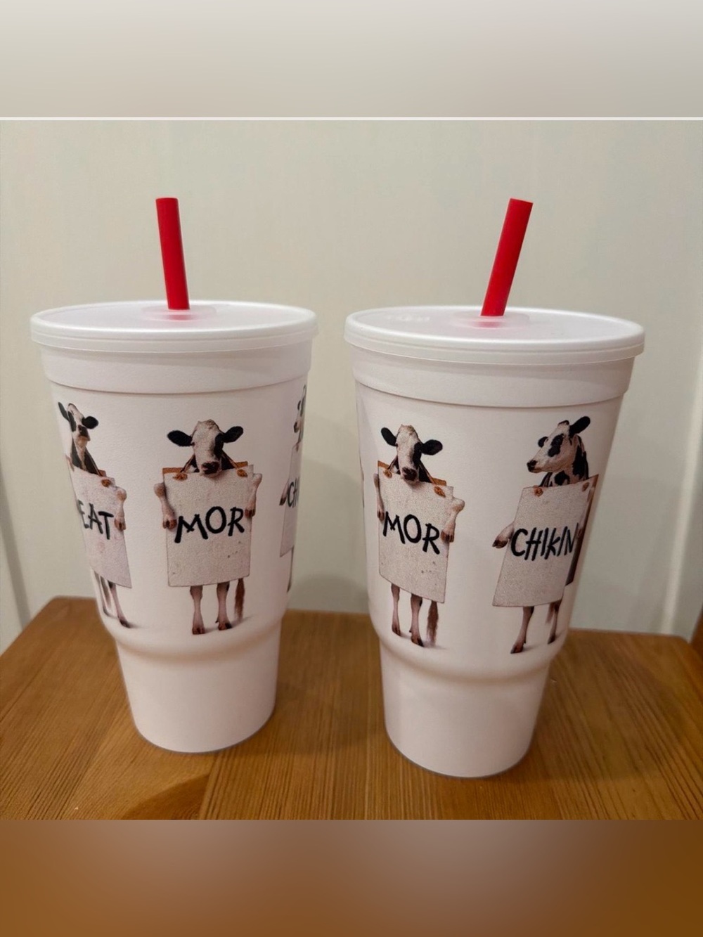Chick Fil A Reusable Cups with Red Straws, Limited Edition 2026, Set of 2, NEW